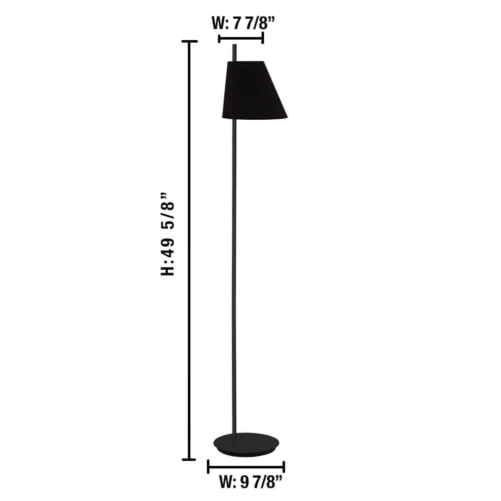 Estaziona Minimalist Black Fabric Cone Floor Lamp