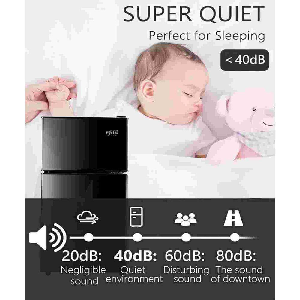 Compact Black and White Energy Star Mini Refrigerator with Freezer