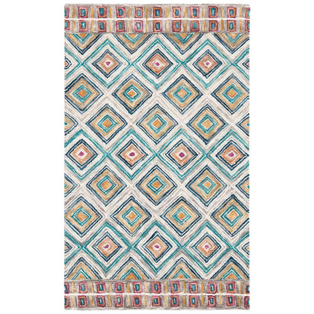 SAFAVIEH Aspen Maurice Geometric Wool Area Rug, Green/Red, 2' x 3'