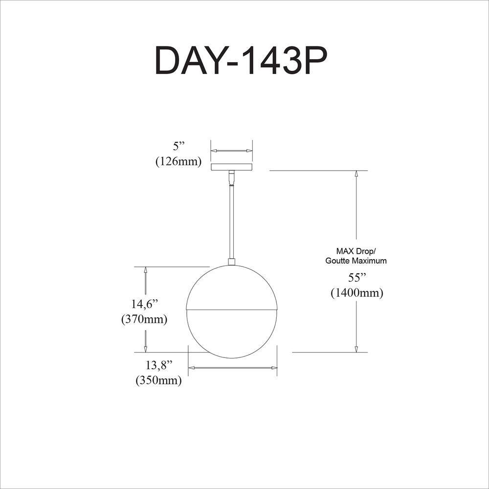 Dainolite DAY-143P-AGB Halogen Pendant with Three Light, Aged Brass & White Opal Glass