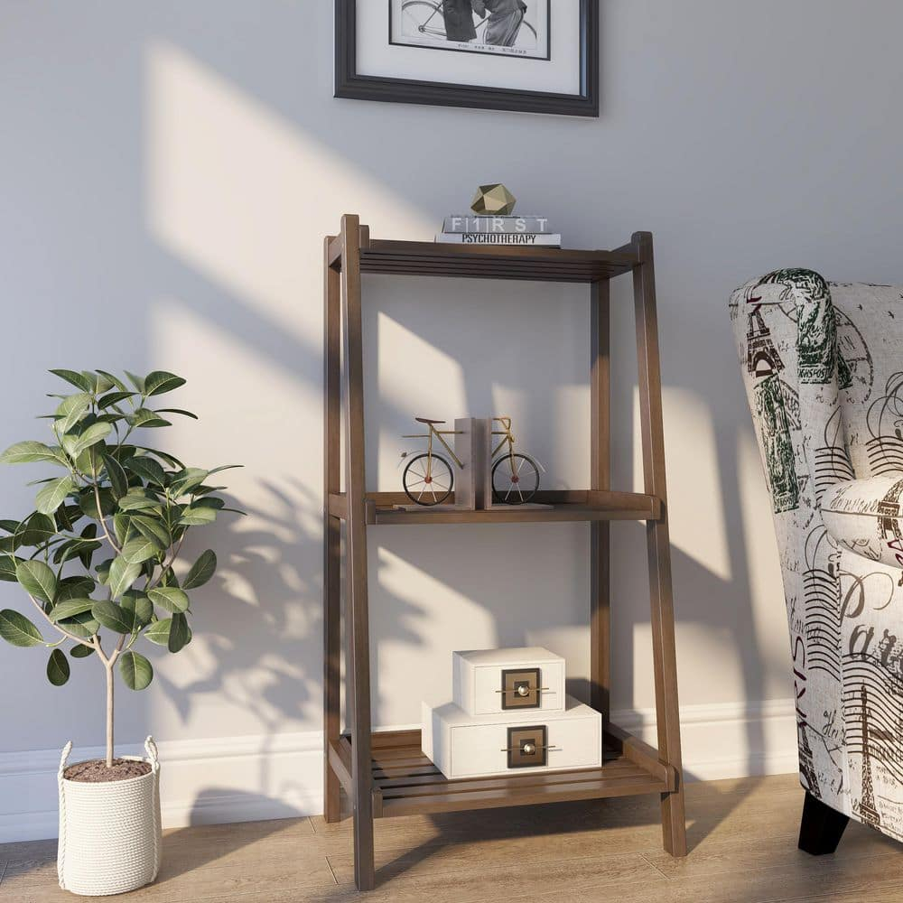 NewRidge Home Solid Wood Dunnsville 3-Tier Ladder Shelf, Bookcase, Display. Color Options.