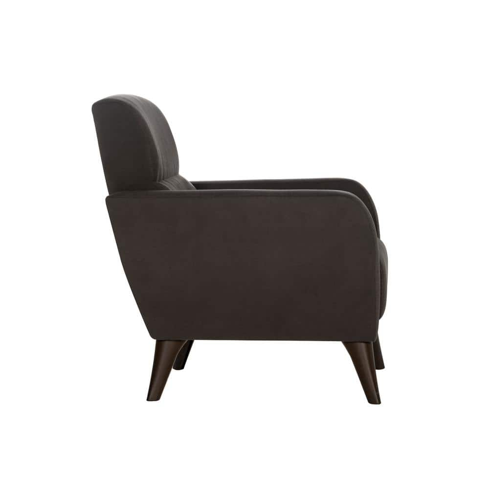 Charcoal Metal Mid-Century Modern Accent Chair with Storage