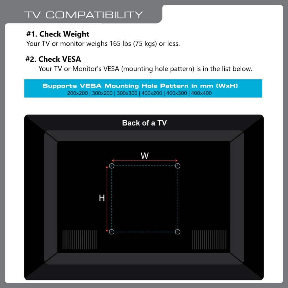 QualGear QG-TM-T-015 Universal Low-Profile Tilting Wall Mount for 32"-55" LED TVs