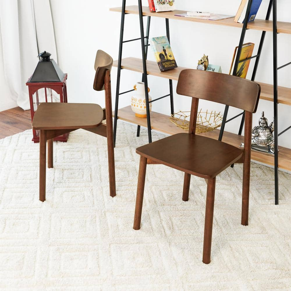 Peterson Mid Century Modern Solid Wood Walnut Dining Chairs (Set of 2)