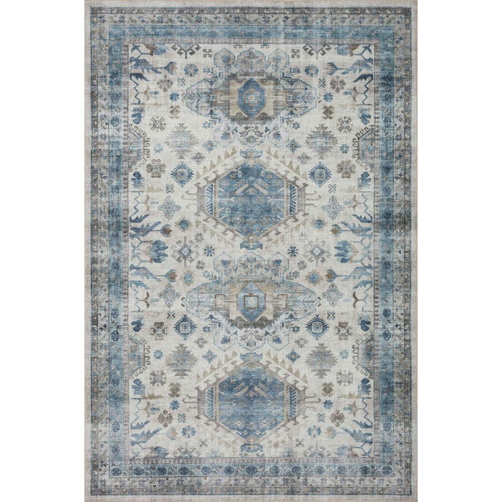 Loloi II Heidi Collection HEI-04 Ivory / Ocean, Southwestern Area Rug 2'-3" x 3'-9"