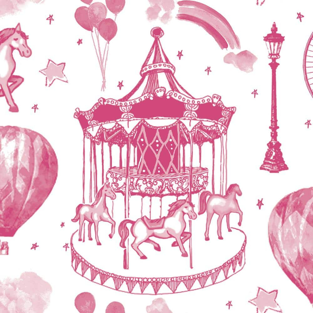 Tempaper Carnival Toile Peel and Stick Wallpaper Border, 6" x 15