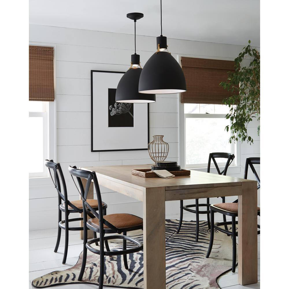 Brynne Matte Black LED Bowl Pendant for Indoor/Outdoor Use