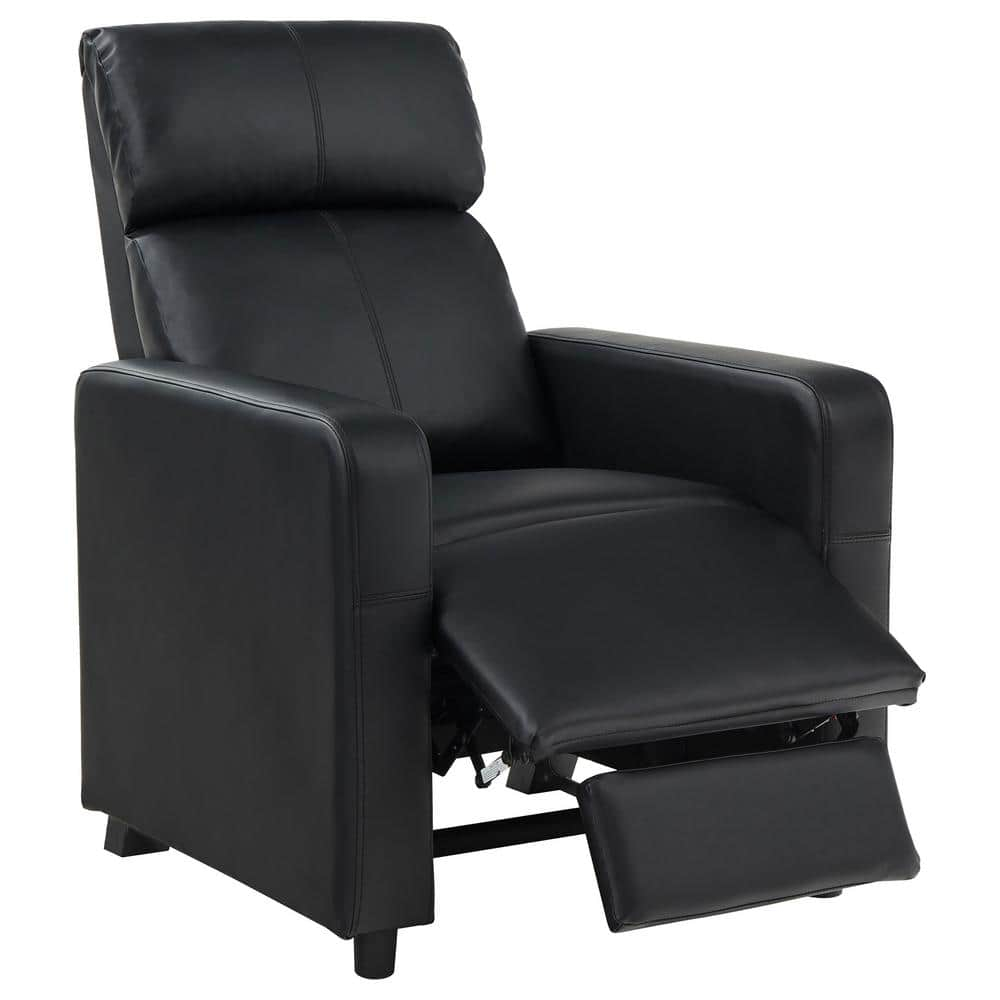 Coaster Toohey Faux Leather Home Theater Push Back Recliner Black