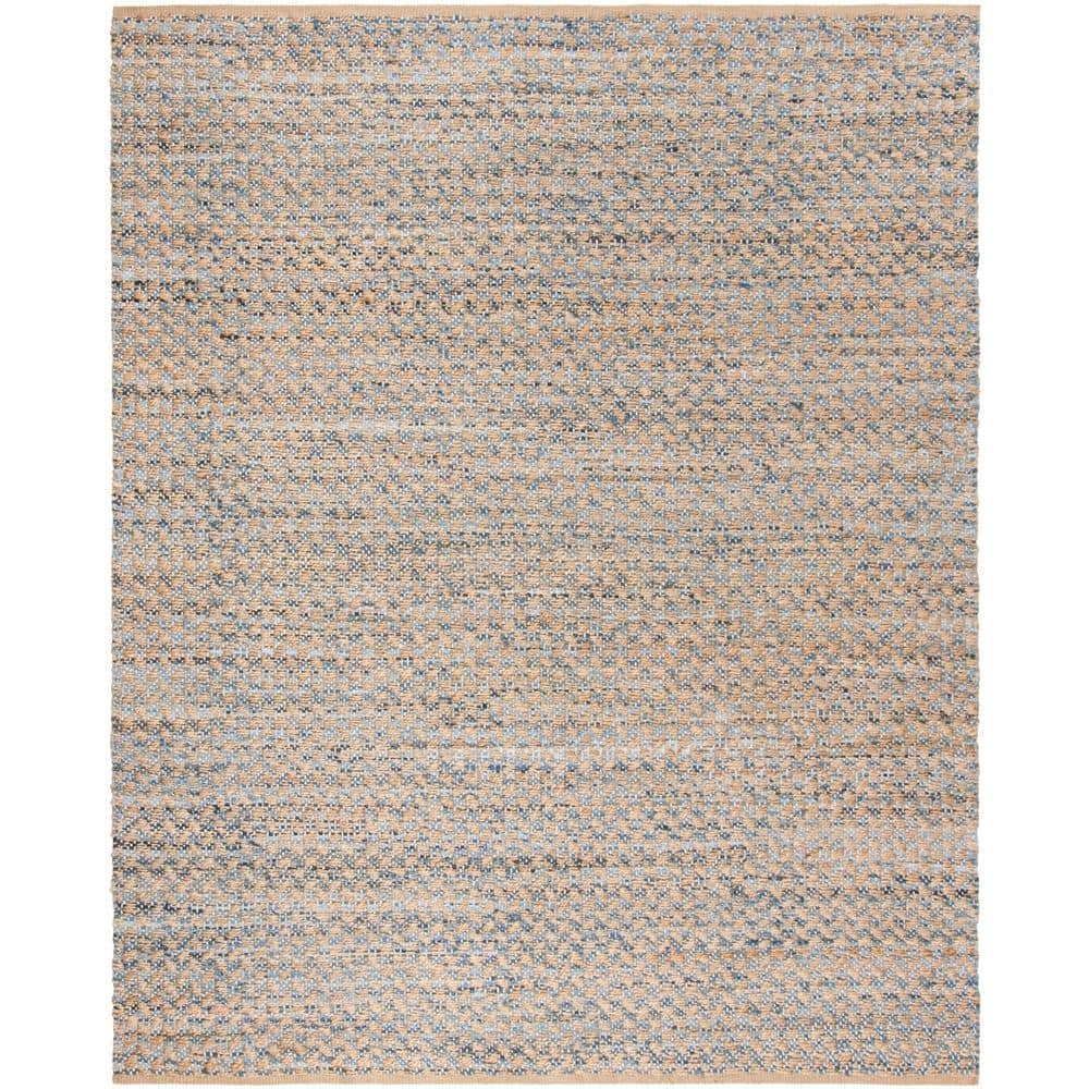SAFAVIEH Cape Cod Phylliss Geometric Area Rug, Blue/Natural, 9' x 12'