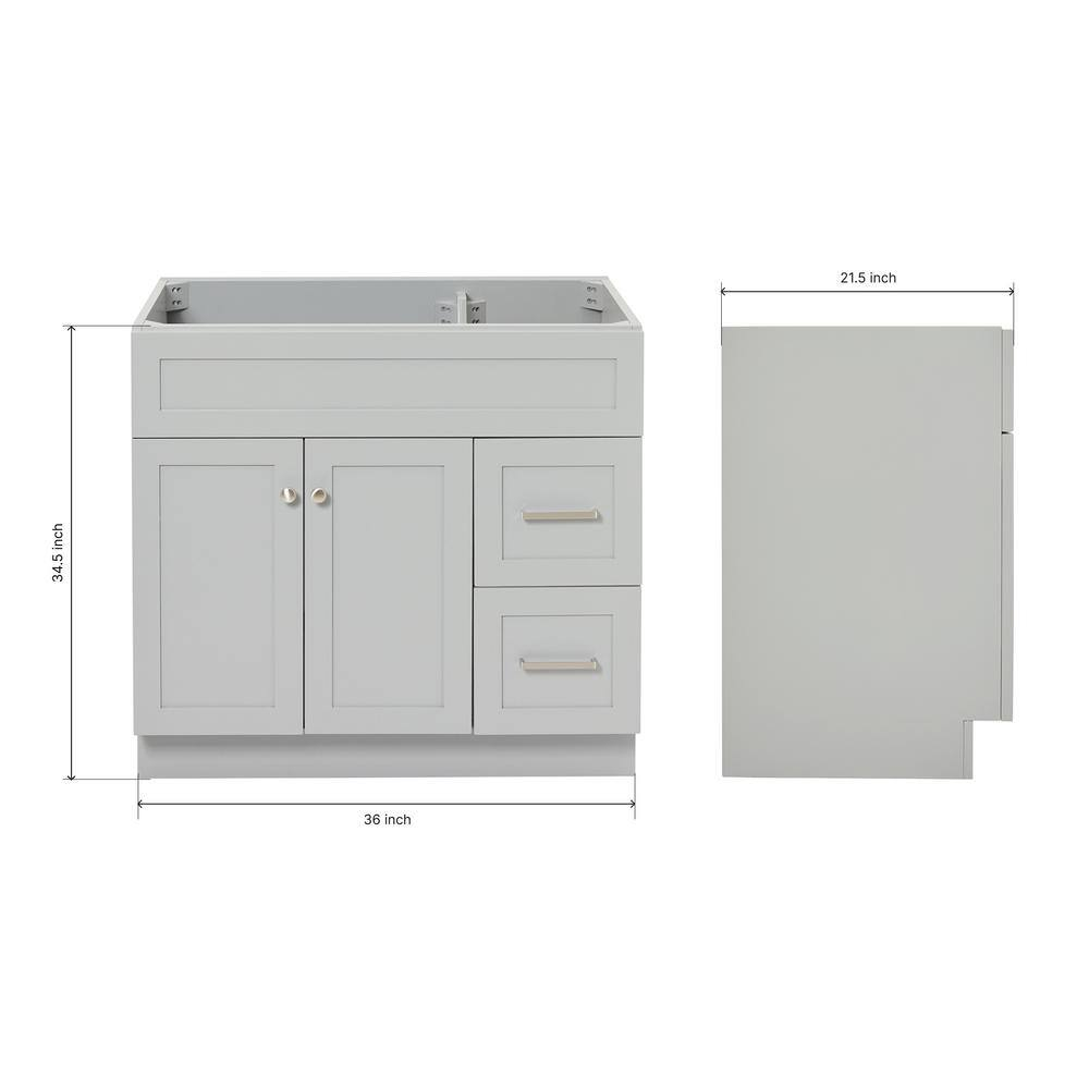 Ariel F036s-L-Bc Hamlet 36" Single Free Standing Vanity Cabinet Only - Grey