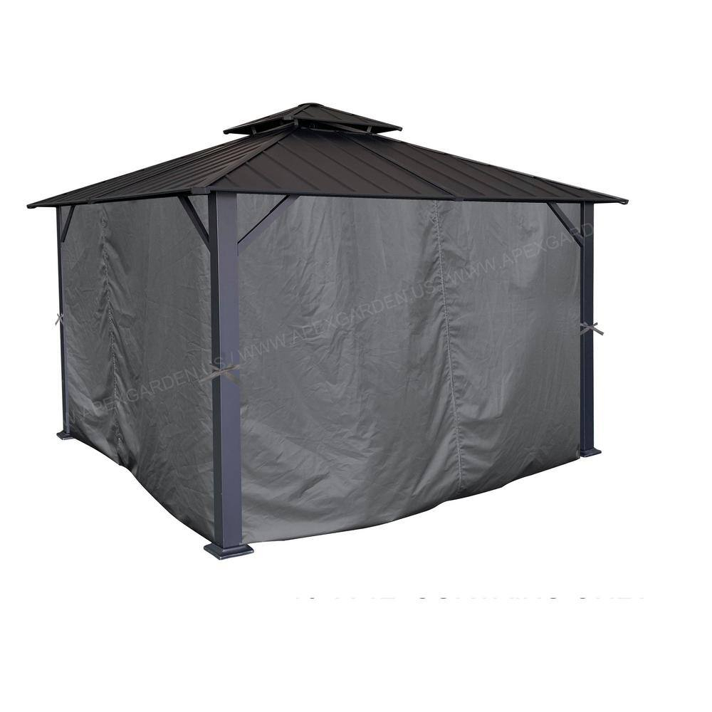 ​APEX GARDEN Privacy Curtain Set for 10' x 12' Gazebo