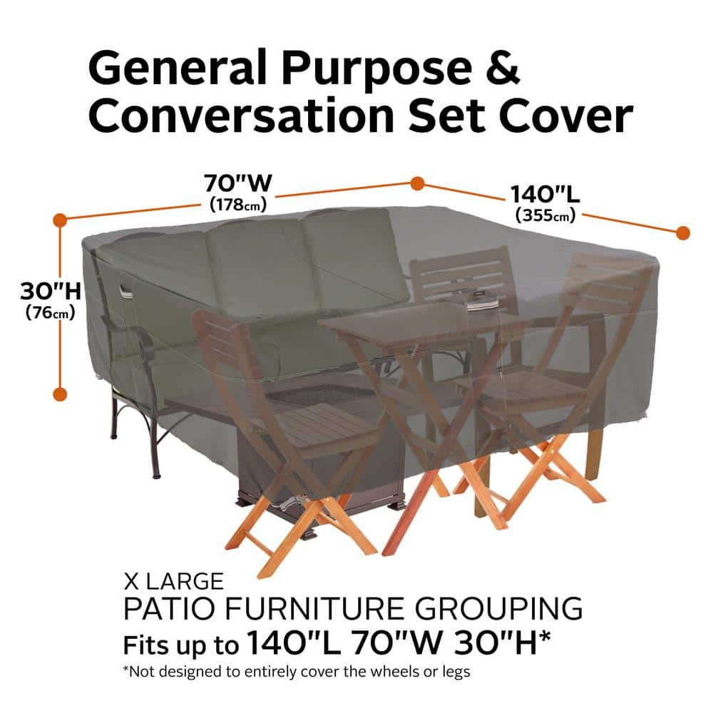 Classic Accessories Ravenna Water-Resistant 140 inch General Purpose Patio Furniture Cover