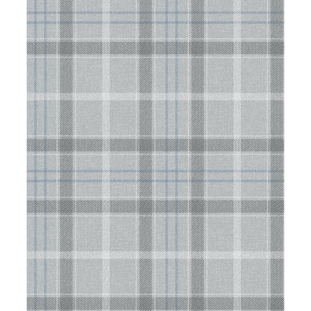 NextWall Pavestone & Blue Tailor Plaid Peel and Stick Wallpaper - 20.9 in. W x 18 ft. L Roll