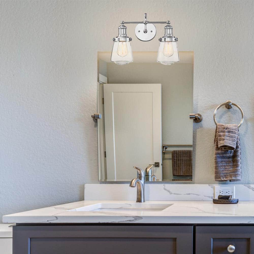 Taylor Chrome Steel Dimmable Bath Vanity Light