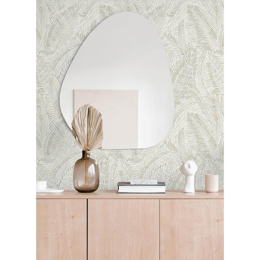 Fildia Taupe Botanical Non-Woven 33' Wallpaper Roll