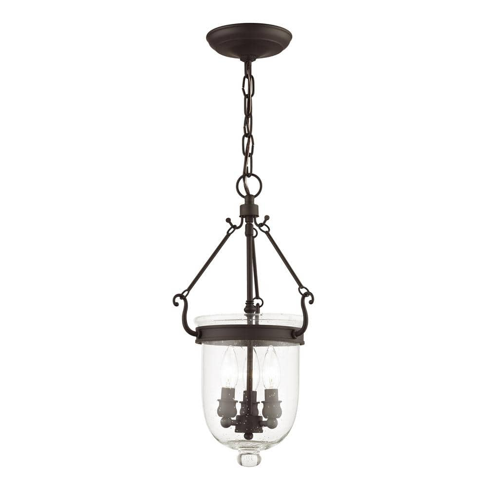Livex Lighting Jefferson 3 Light Bronze Chain Lantern