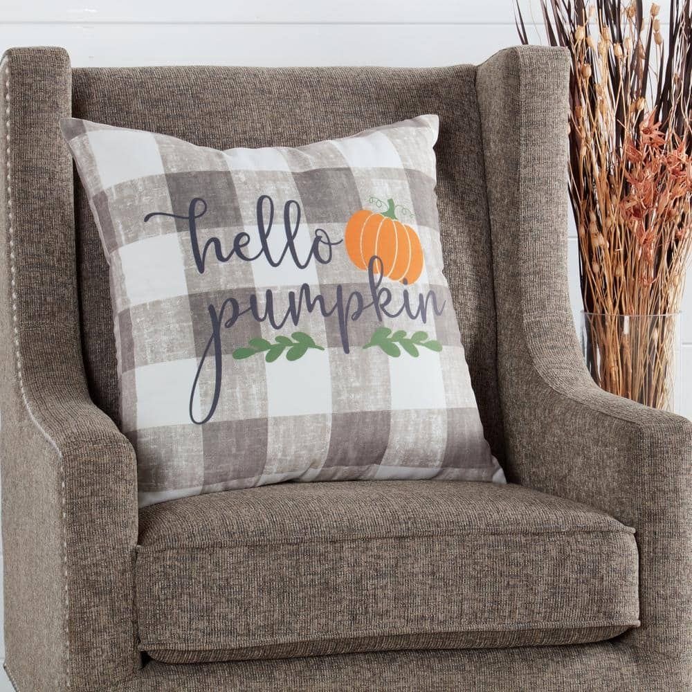Hello Pumpkin Cotton Throw Pillow