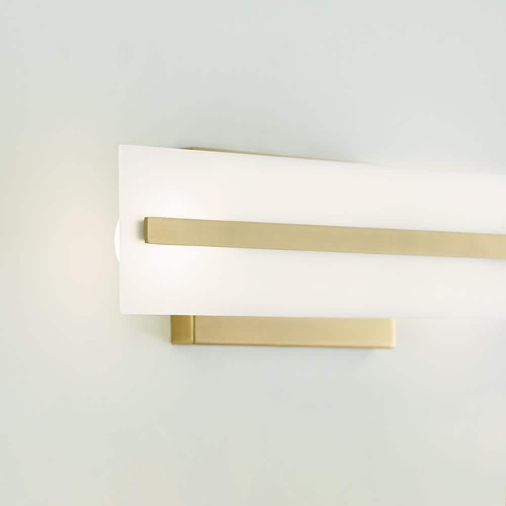 Dex Satin Brass Energy Star 2-Light Vanity with Etched Glass