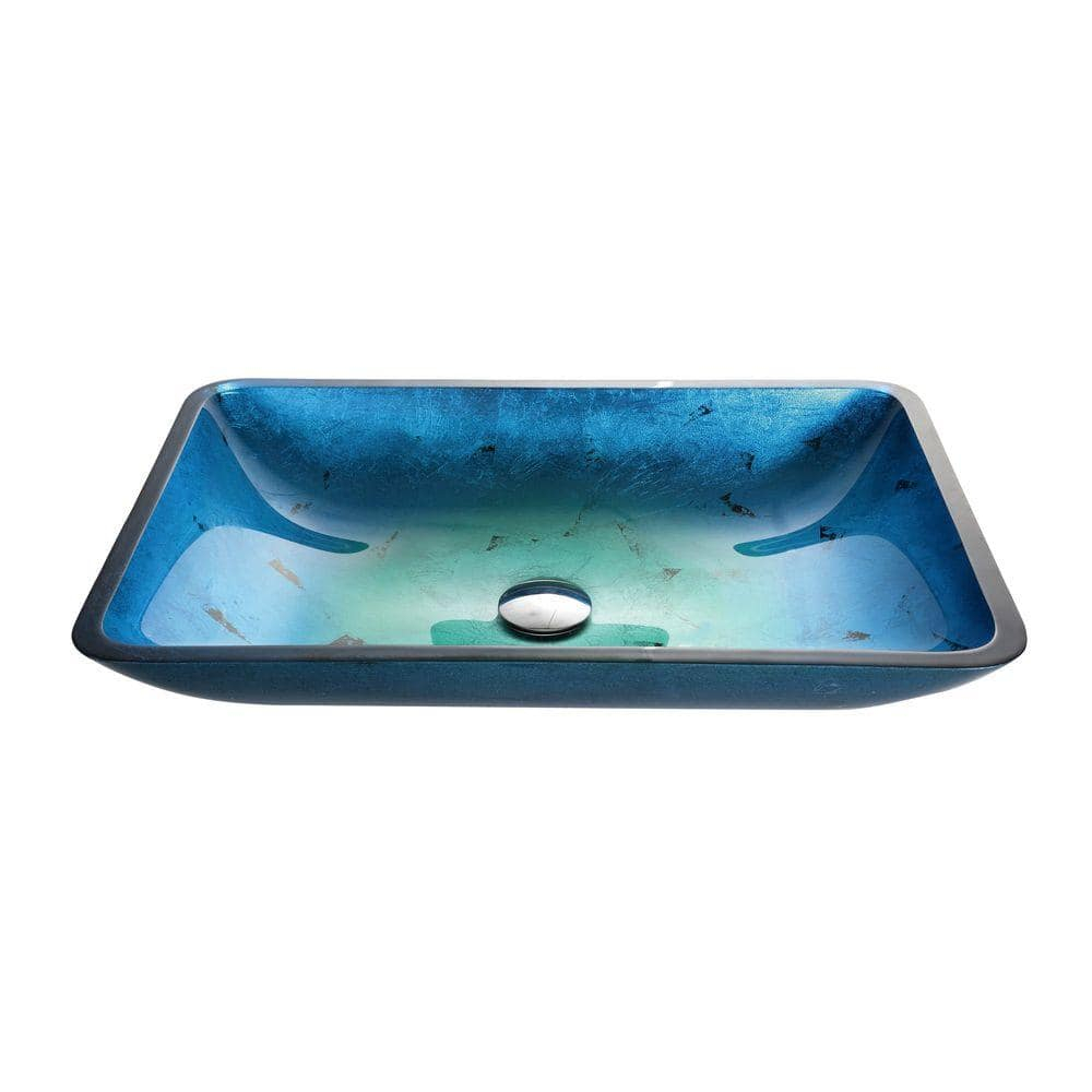 Galaxy Glass Rectangular Vessel Bathroom Sink