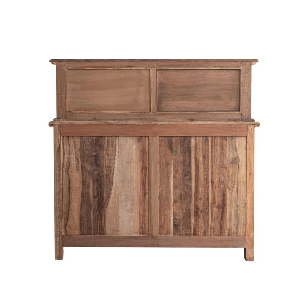 Natural Reclaimed Wood Sideboard with Antique Mirrored Back