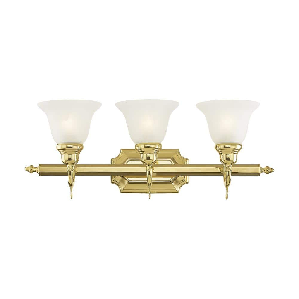 Livex Lighting French Regency 3 - Light Vanity in  Polished Brass