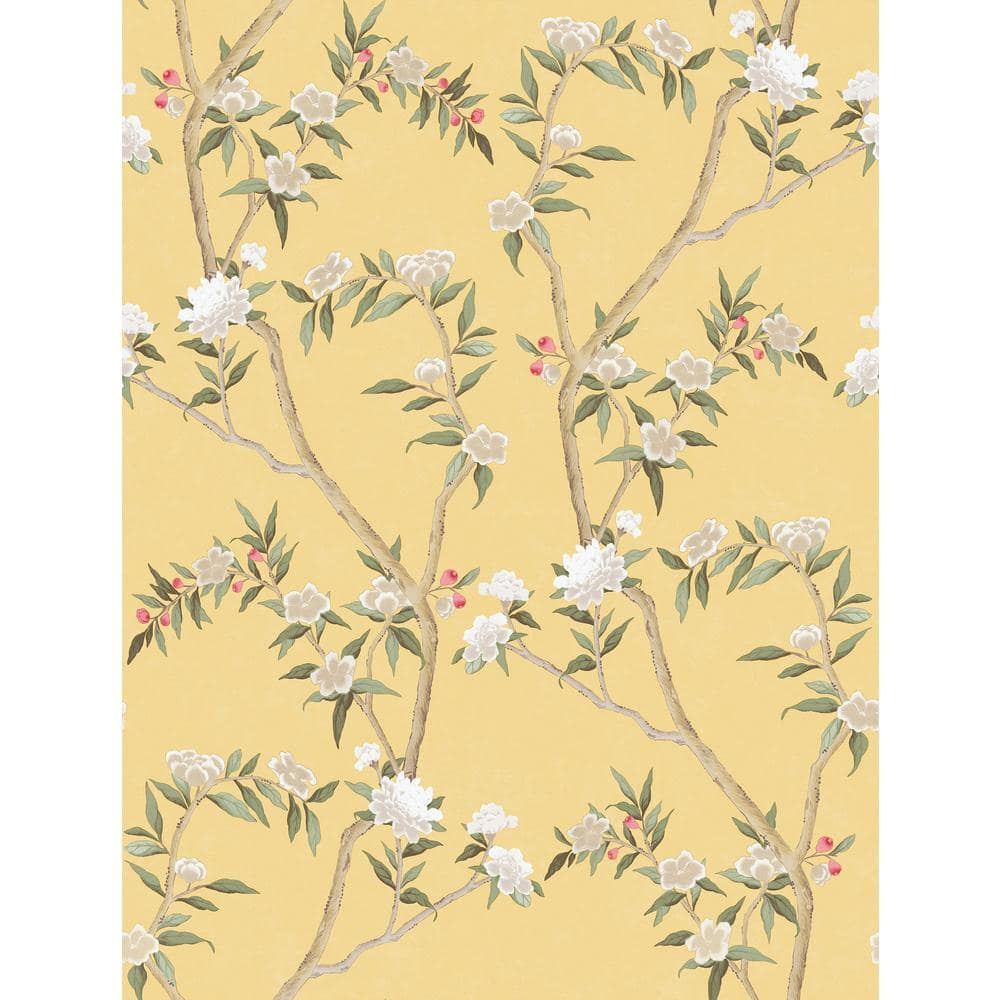 Spring Blossom Chinoiserie Floral Vine 33' L x 21" W Wallpaper Roll