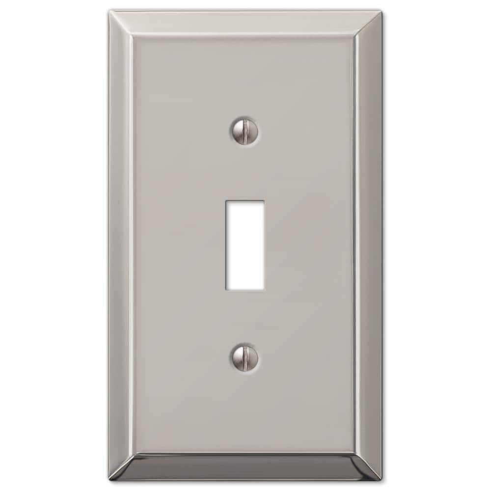 Amerelle 163TPN Century Wallplate, 1 Toggle, Steel, Polished Nickel, 1-Pack