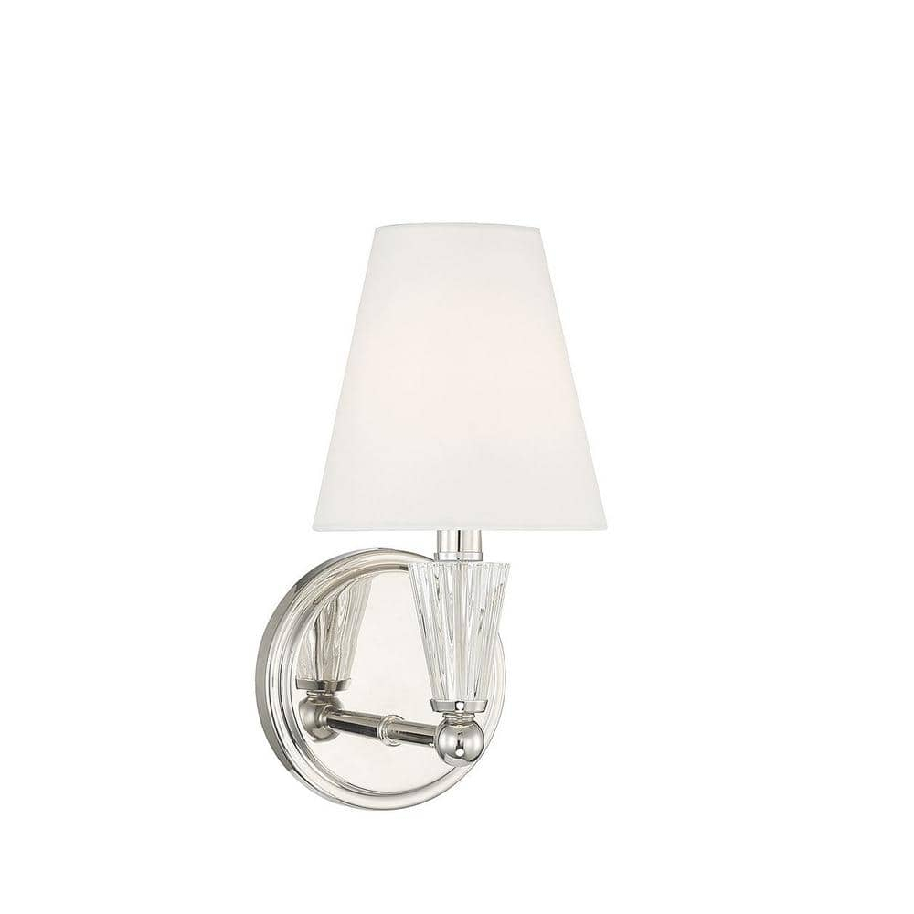 Trade Winds Bianca 1-Light Wall Sconce in Polished Nickel