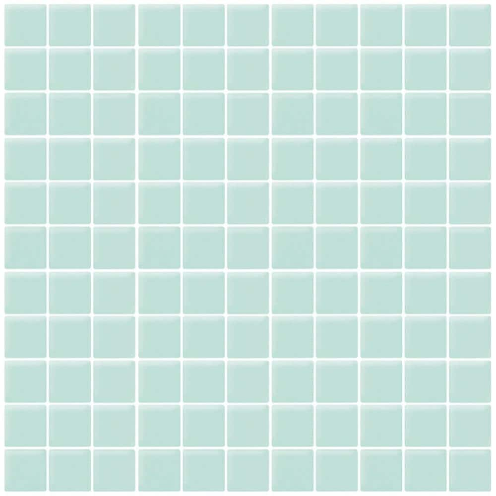 10 pack Blizzard Blue 11.8 in. x 11.8 in. 1 in. x 1 in. Matte Finished Glass Mosaic Floor and Wall Tile (9.67 sq. ft./Case)