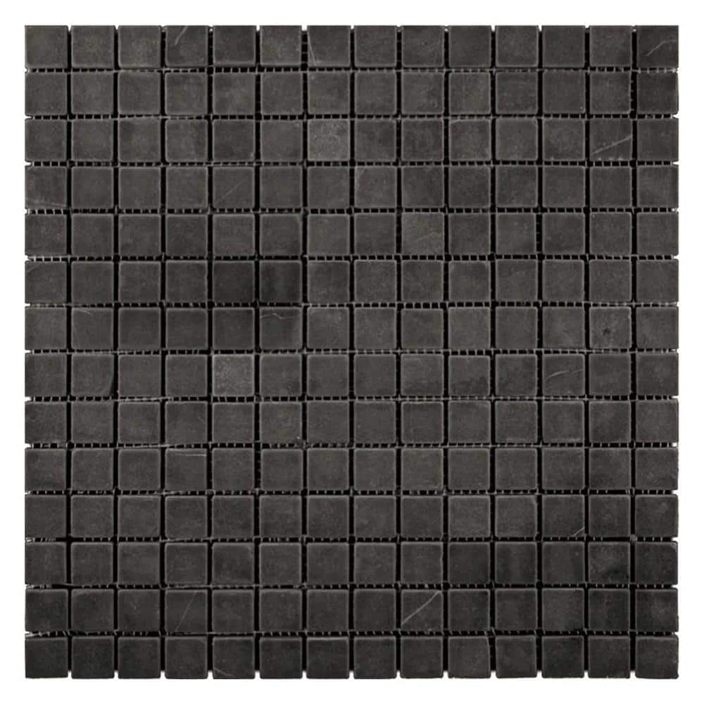 Noir Luxe 12 X 12 In. Polished Jet Black Marble Mosaic Square Wall And Floor Tile (5 Sq Ft/Case) - 5 Pack