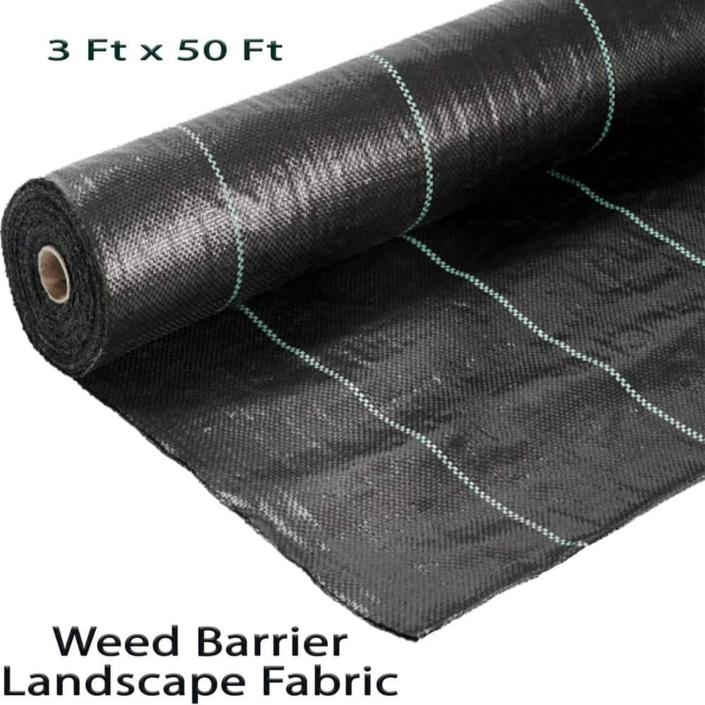 Ashman Online Woven Polyester Weed Barrier Fabric, 3 Feet x 50 Feet