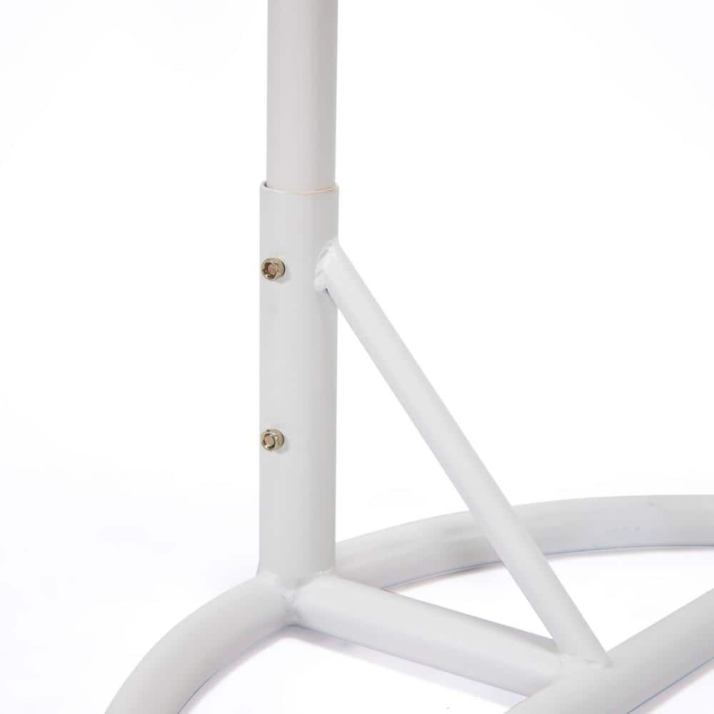 LeisureMod White Wicker Hanging Egg Swing Chair