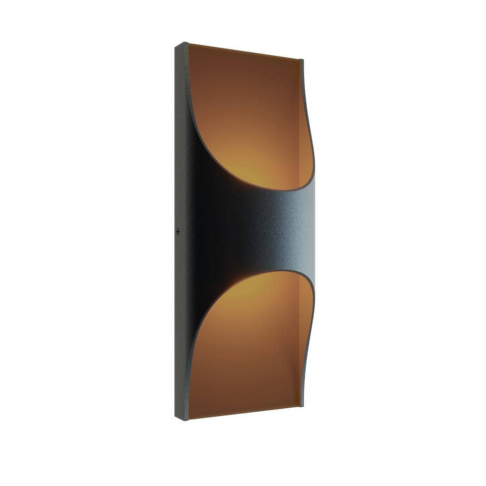 Sleek Black 12" Dimmable Direct Wired Sconce