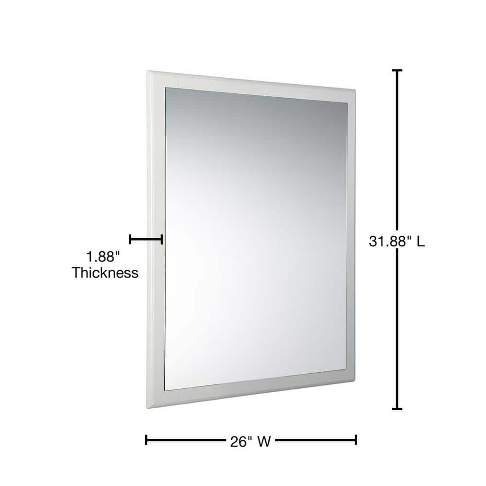 Fresca Oxford 26-Inches x 31.87-Inches Beveled Rectangle Bathroom Vanity Mirror ( Antique White )