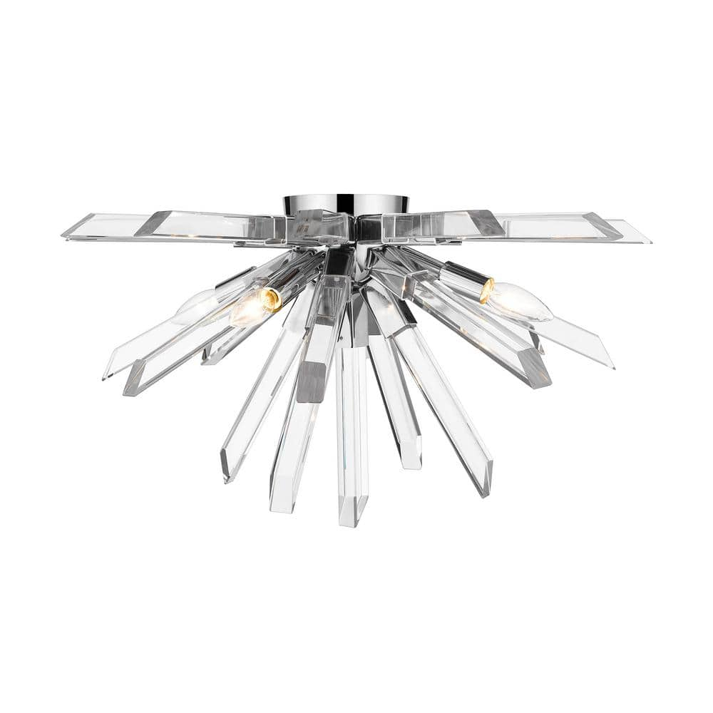 Modern Crystal Chrome LED Globe Ceiling Light