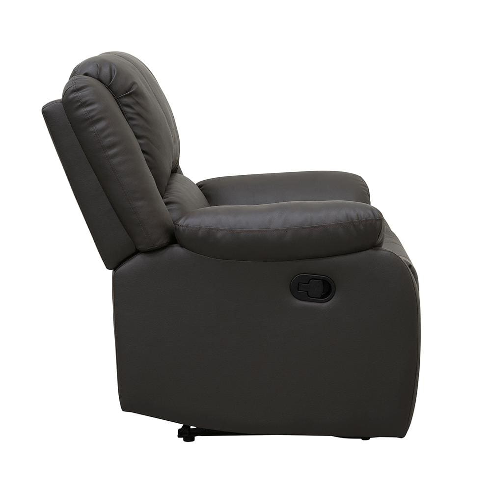 Lexicon Fairview Faux Leather Upholstered Manual Recliner in Dark Brown