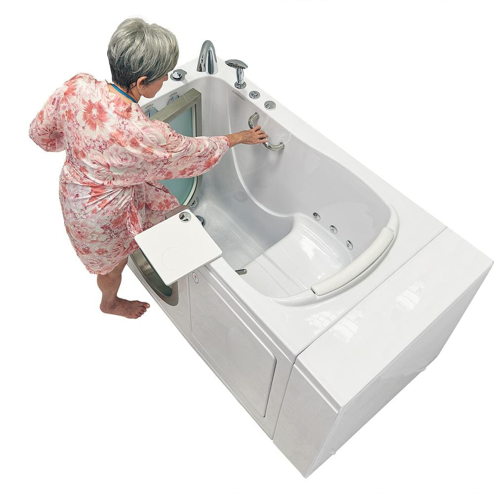 Royal 52" White Acrylic Walk-In Whirlpool Bathtub with Heated Seat