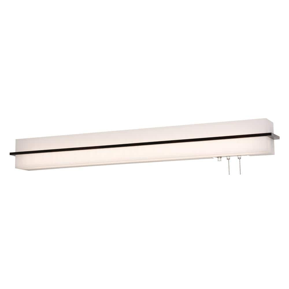 Espresso Solid Wood 38" Modern LED Overbed Sconce