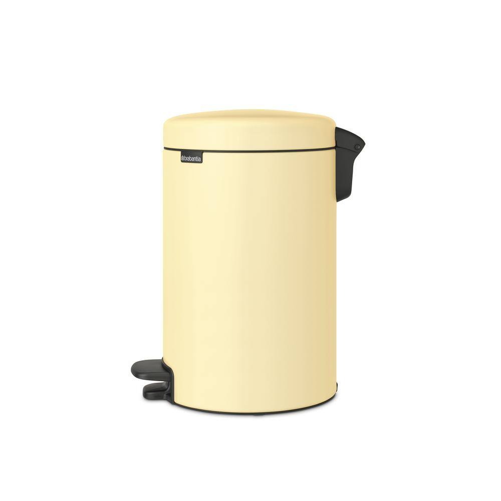 Mellow Yellow Polypropylene Round Step-On Trash Can, 3.2 Gallon