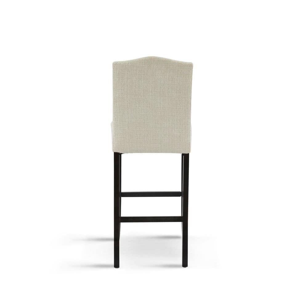 Christopher Knight Home Transitional 30.75" Fabric Upholstered Bar Stools with Solid Wood Frame, Beige, Set of 2
