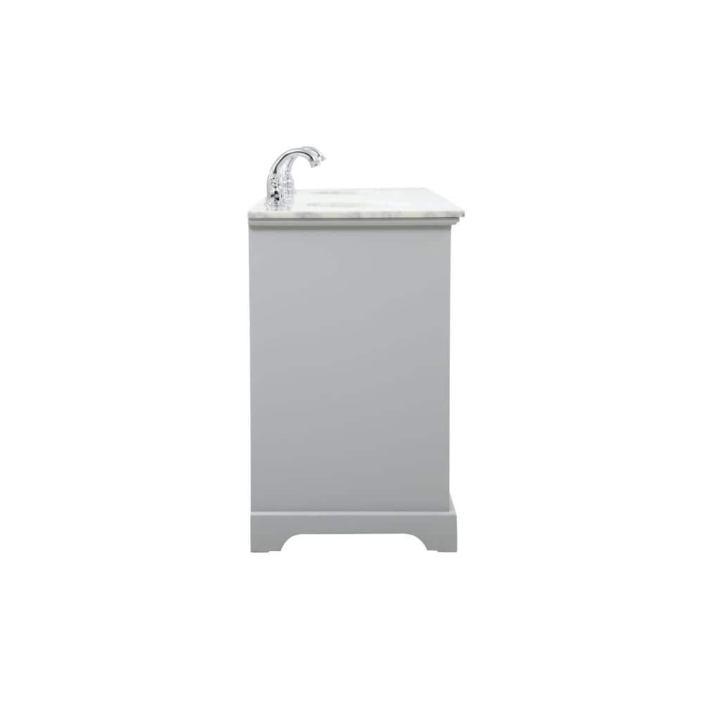Elegant Decor Americana 72" Metal MDF Marble Double Bathroom Vanity in Gray
