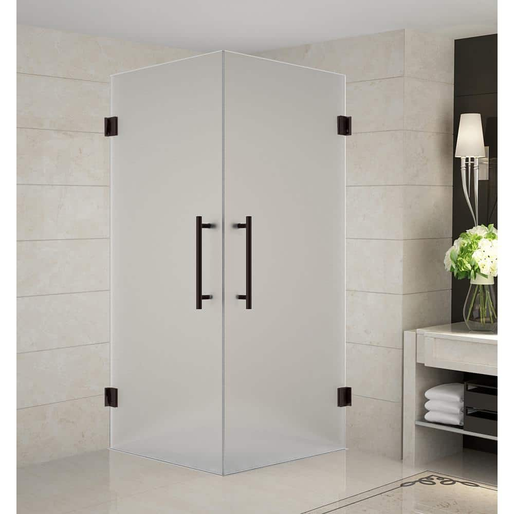 Aston SEN989F-32-NBR-10 Vanora Completely Frameless 32" x 72" Square Hinged Shower Enclosure