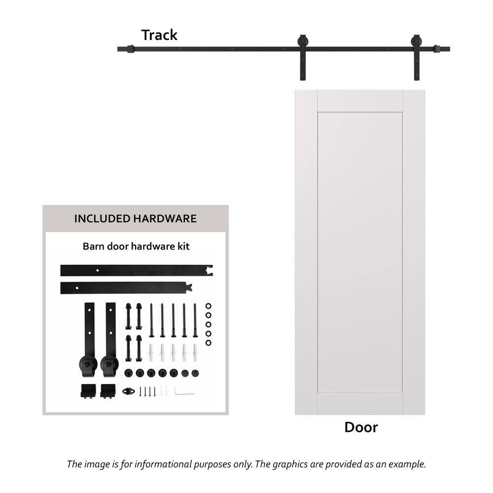 Belldinni Optima 2U Manufactured Wood Composite Sliding Barn Door With Hardware Kit