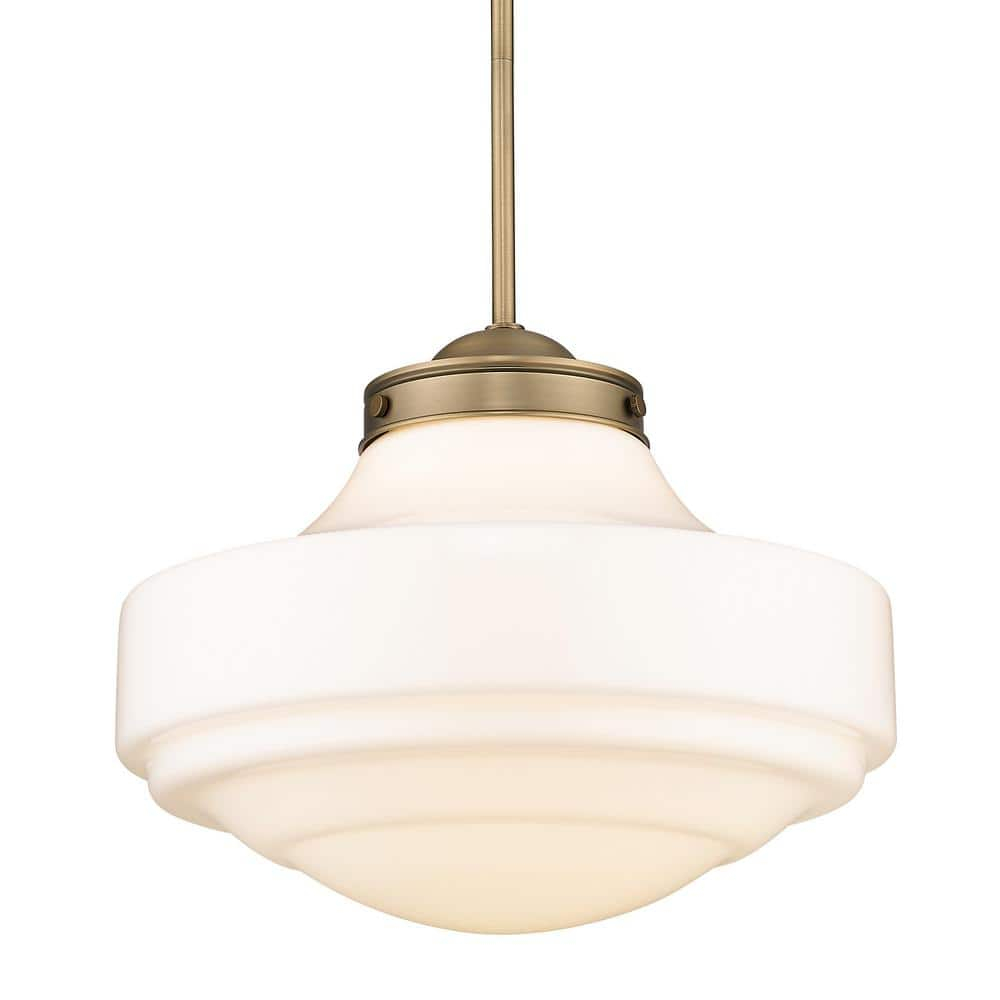 Modern Brass Finish Vintage Milk Glass Ceiling Pendant Light