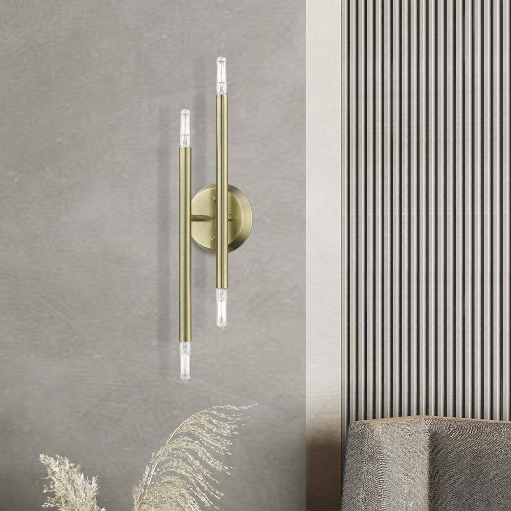 Livex Lighting Soho 4 - Light Wall Light in  Antique Brass