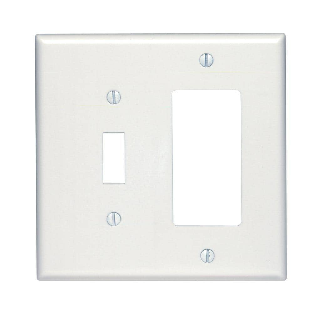White Thermoset Plastic 2-Gang Toggle/Decora Wallplate