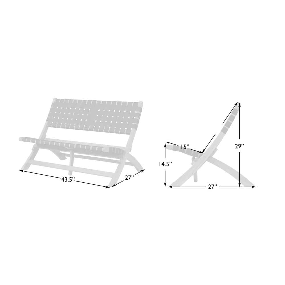 Balkene Home Sava Bench Low-Slung Acacia Wood Construction No Assembly-Unfold-Teak Toned Oil Finish