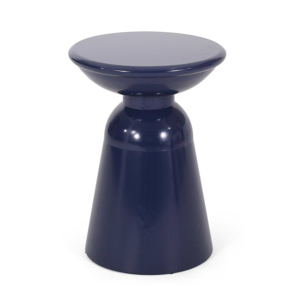 Aston Metal Outdoor Side Table, Navy Blue