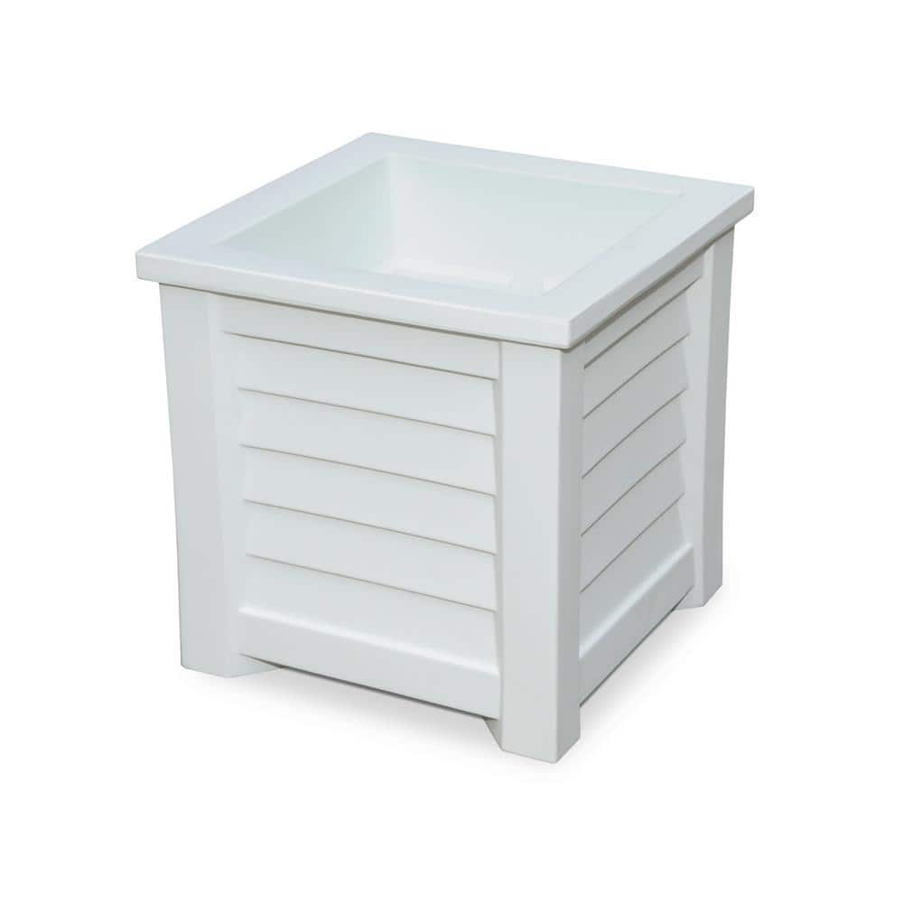 Lakeland 16" x 16" x 16" Square White Self-Watering Polyethylene Planter