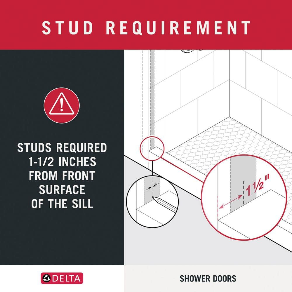 Delta Sdes860-R Commix 76" High X 60" Wide Sliding Frameless Shower Door - Chrome